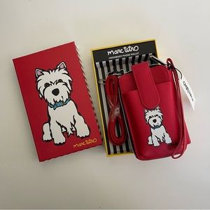 Marc Tetro Westie Phone Wallet Wristlet Red Gift Box Dog Lover